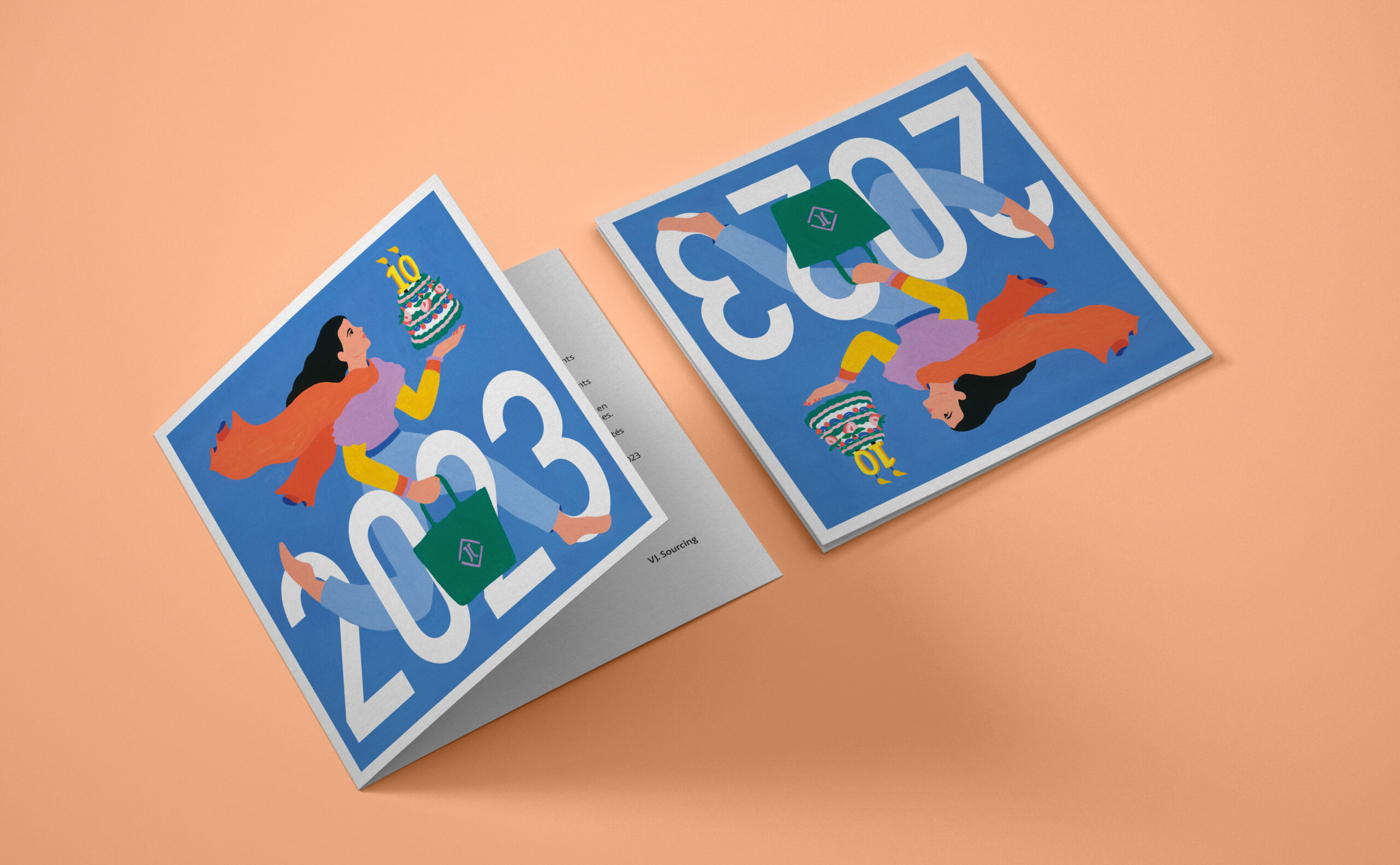 Marie Pellet - Illustration - graphic design - portfolio - VJ.Sourcing - New year - greeting card - mockup