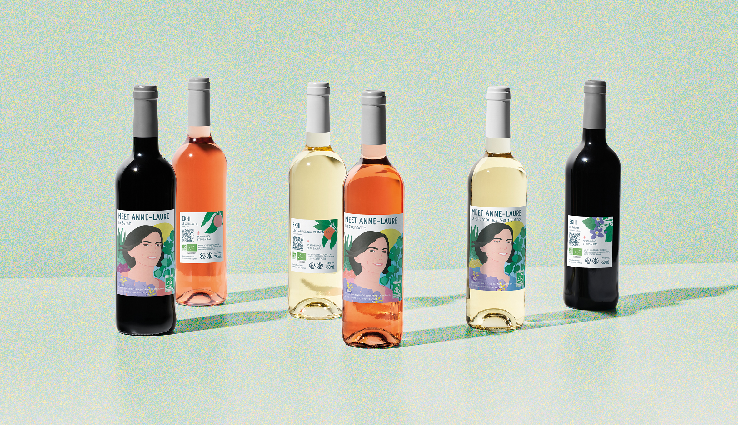 Marie Pellet - Illustration - graphic design - portfolio - Ekhi - étiquette - vin français - mockup - agriculture biologique